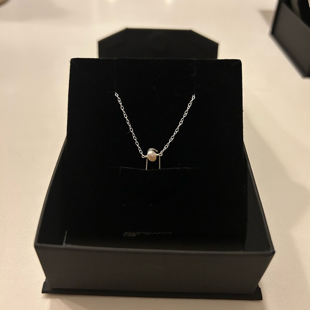 Lily&Roo Silver Single Pearl Choker